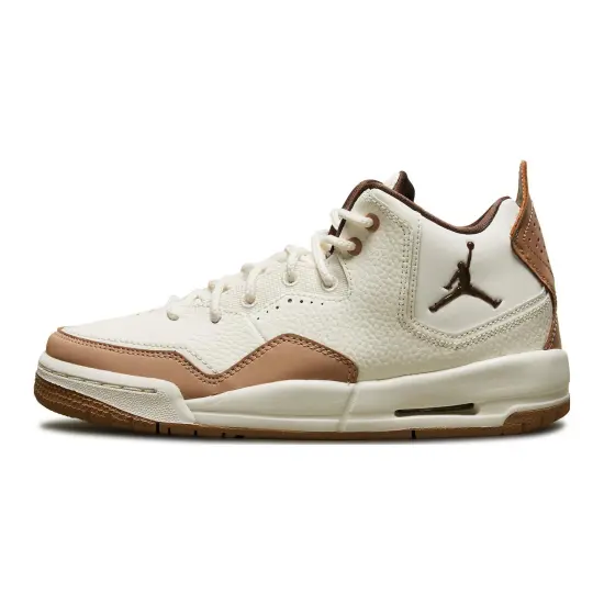 Jordan Courtside 23 Slip-Resistant Cushioning Wear-Resistant Mid-Top Children's Basketball Shoes White Teenagers