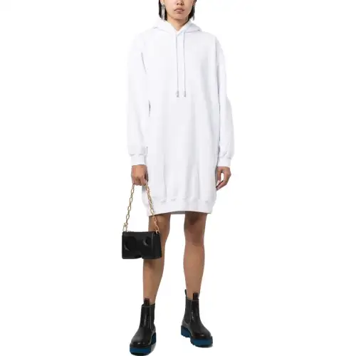 OFF-WHITE diag-print cotton hoodie dress
