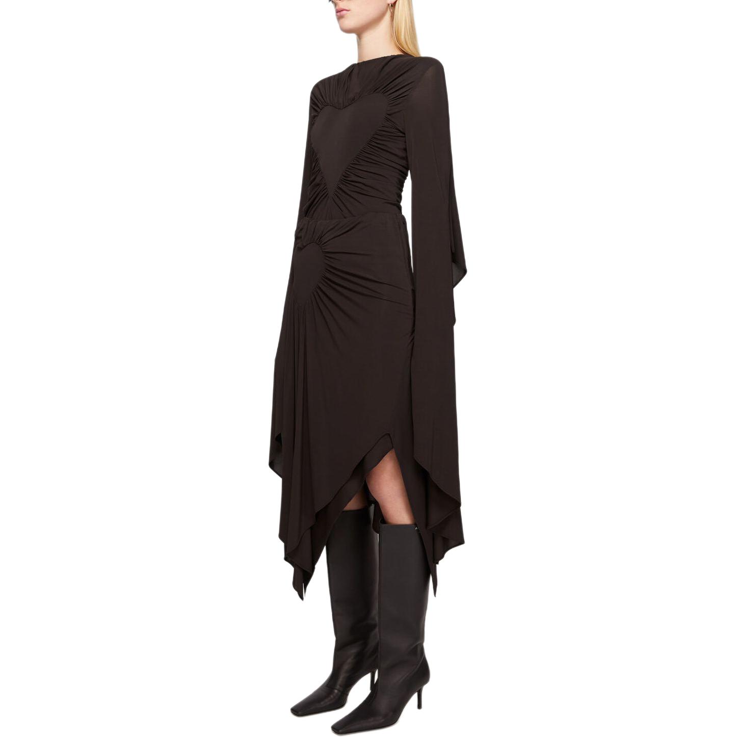 Женская юбка Acne Studios SS24 Asymmetric Midi Skirt (коричневая) — фото 4