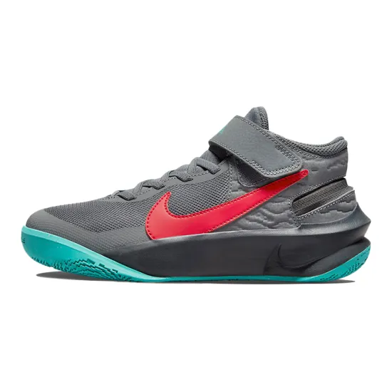 Nike Team Hustle D 10 Flyease Smoke Grey Washed Teal Siren Red GS