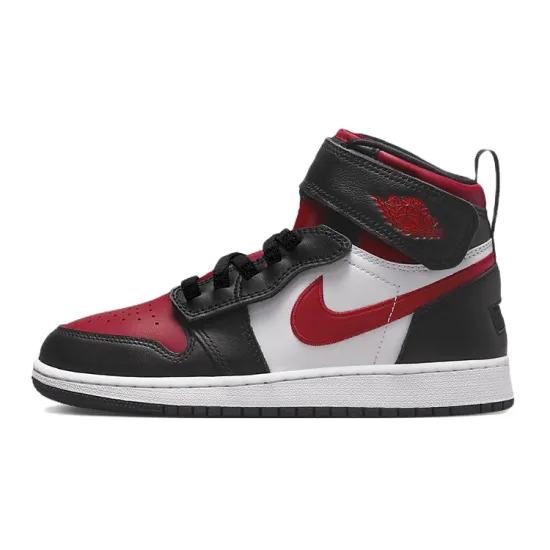 Jordan 1 High FlyEase Black White Fire Red GS