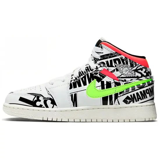 Jordan 1 Mid GS All Over Logos