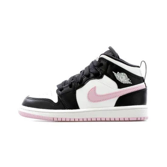 Jordan 1 Mid White Black Light Arctic Pink PS