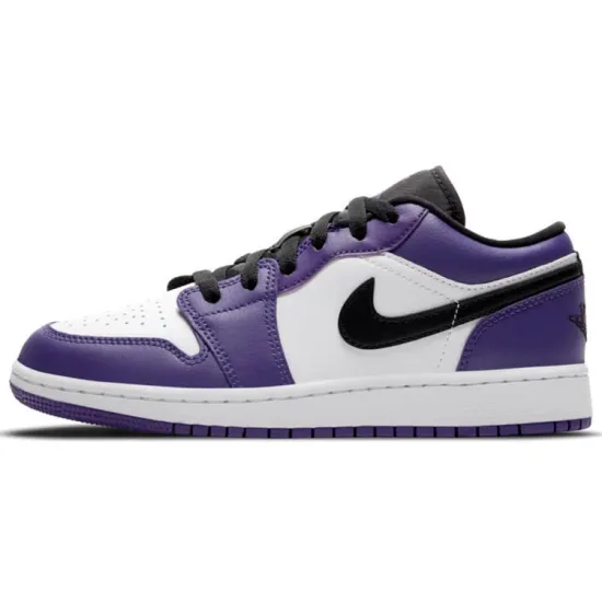 Jordan 1 Low Court Purple White GS