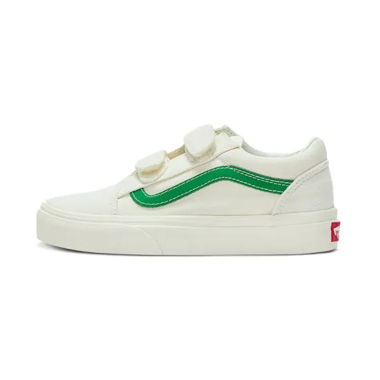 Vans Old Skool Low-Top Kids' Skateboarding Shoes White Green Children Aged 3-7 Years Old