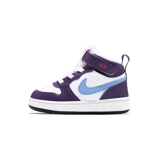 Nike Mid 2 Anti Slip Wear Resistant Mid Top Skateboard Shoes Purple White Blue Infant And Toddler