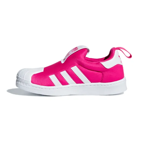 Adidas Originals Superstar Series 360 Low-Top Kids' Skateboarding Shoes Rose Red White Children Aged 3-7 Years Old