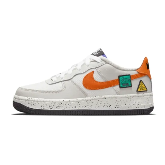 Nike Air Force 1 Low Light Bone Sail Starfish Orange GS