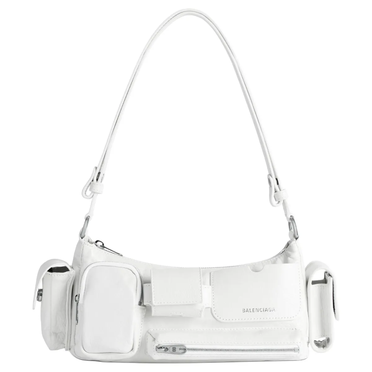 Balenciaga Sheepskin Handbag Shoulder Bags Women's White