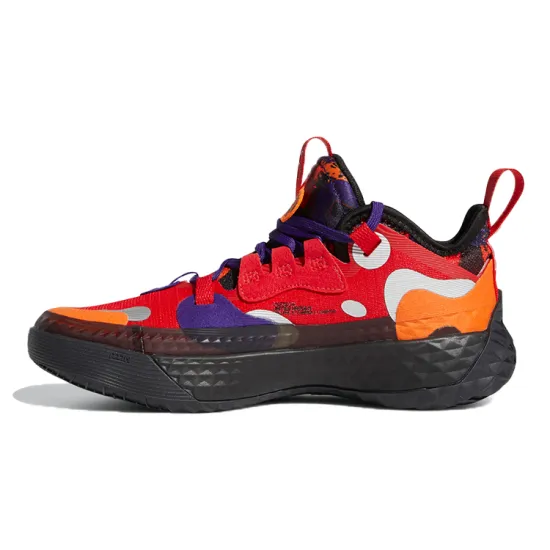 Adidas Harden Vol.5 J Wear Resistant Slip Resistant Low Top Performance Basketball Shoes Red Orange Purple Teenagers