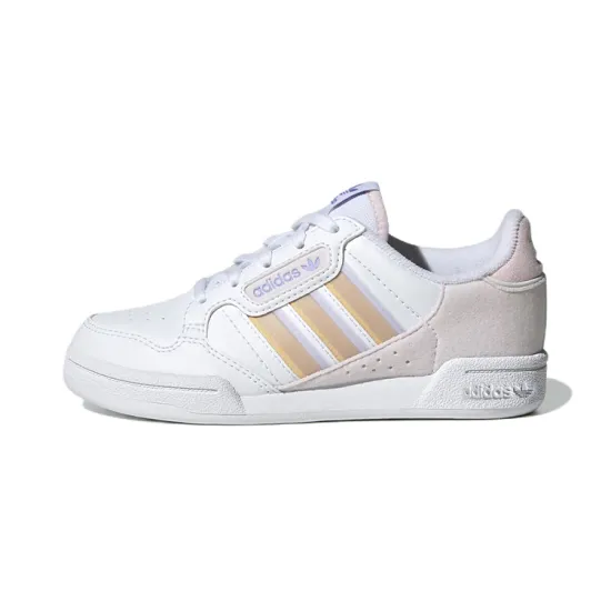 Adidas Originals Continental Low-Top Kids' Skateboarding Shoes Geometric White Purple Children Aged 3-7 Years Old