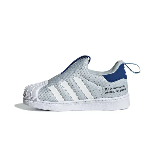 Adidas Originals Slip Resistant Low Top Toddler Shoes White/Blue Infant And Toddler
