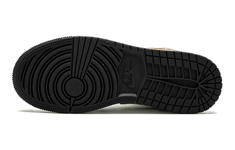 Jordan Air Jordan 1 Mid Patent Black White Gold GS