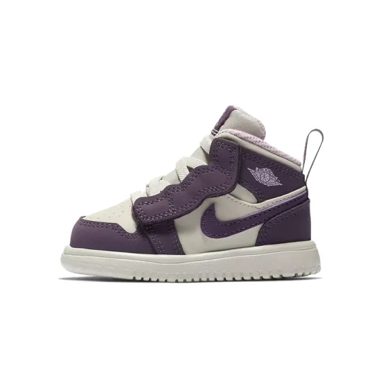 Jordan Air Jordan 1 Cushioned Slip-Resistant Mid-Top Vintage Basketball Shoes Pink Purple Infant And Toddler