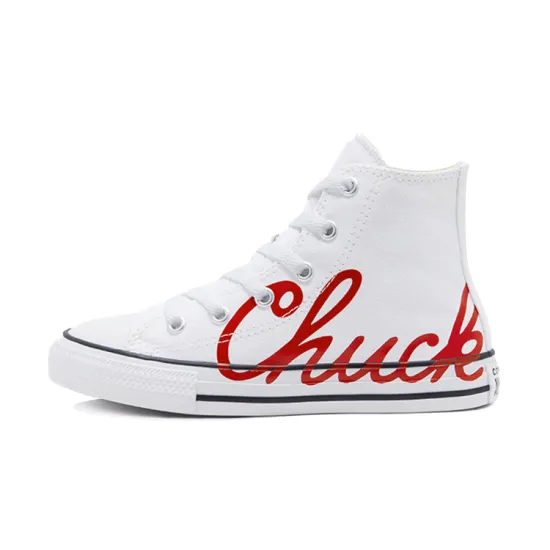 Converse Chuck Taylor All Star Anti-Slip Wear-Resistant High-Top Kids Canvas Shoes Red White Teenagers