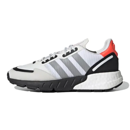 Adidas Originals ZX 1K Boost J Abrasion Resistant Kids Lifestyle Shoes White Black Teenagers