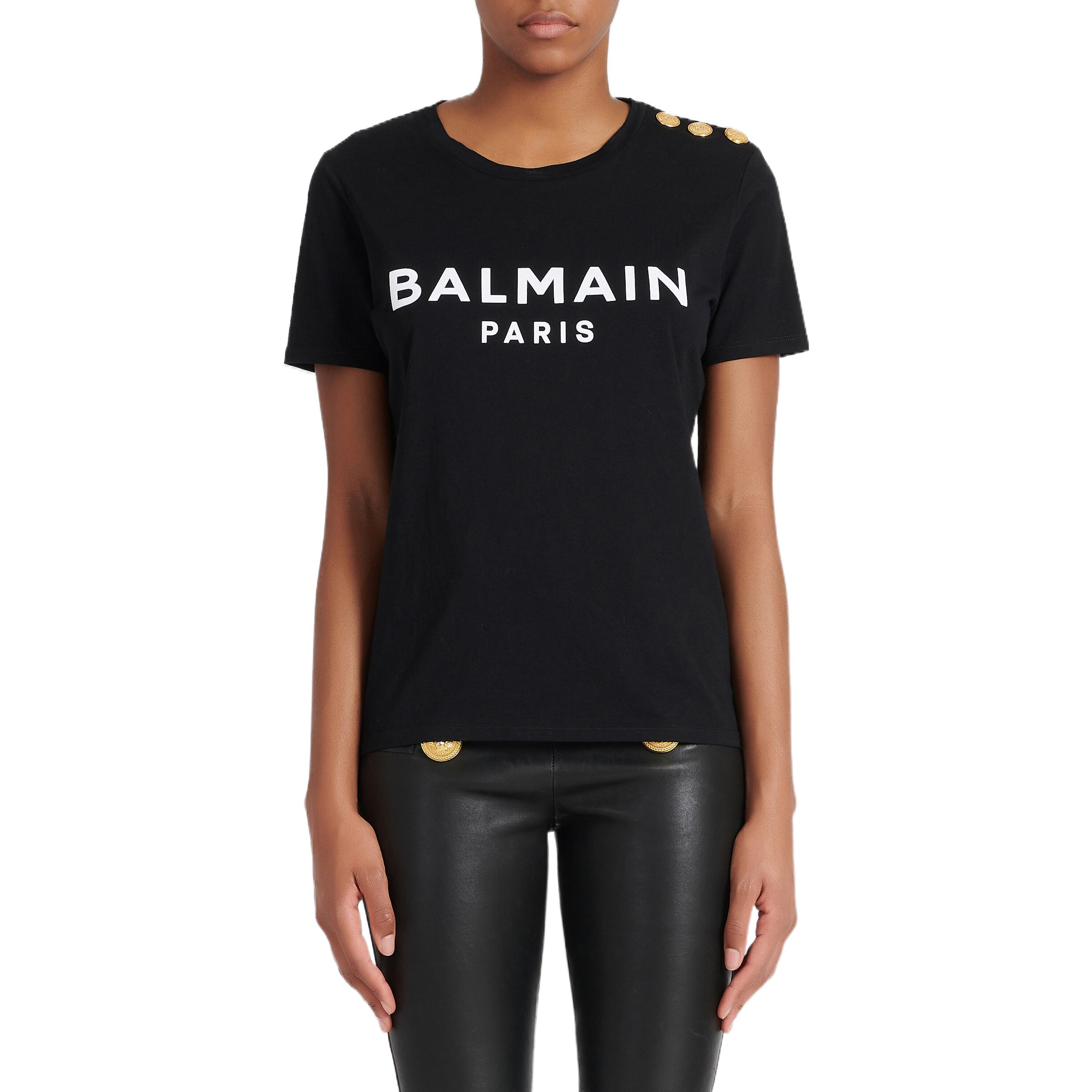 Женская футболка BALMAIN (черная) — Черный — фото 4