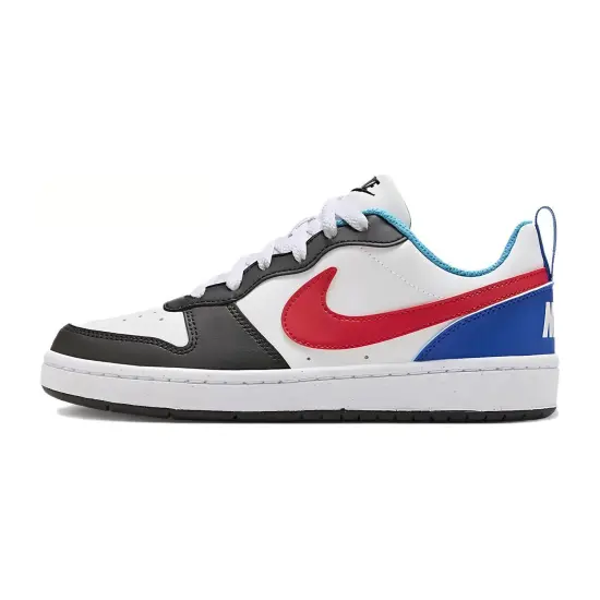 Nike Court Borough Cushioning Wear-Resistant Low-Top Kids' Skateboarding Shoes Black Red Blue Teenagers
