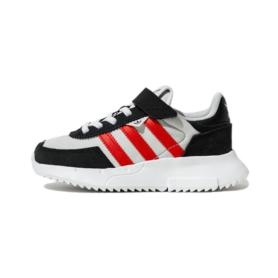 Adidas Originals Retropy F2 CF El Slip-Resistant Low-Top Sports Casual Shoes Gray Black Red Children Aged 3-7 Years Old