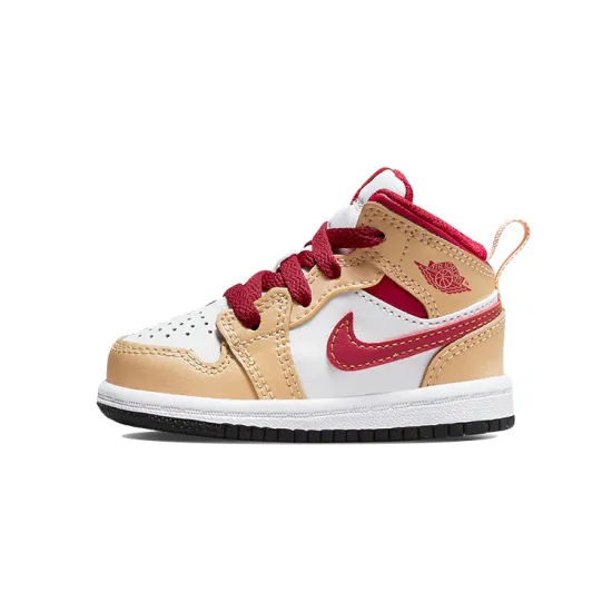 Jordan 1 Mid Light Curry Cardinal TD