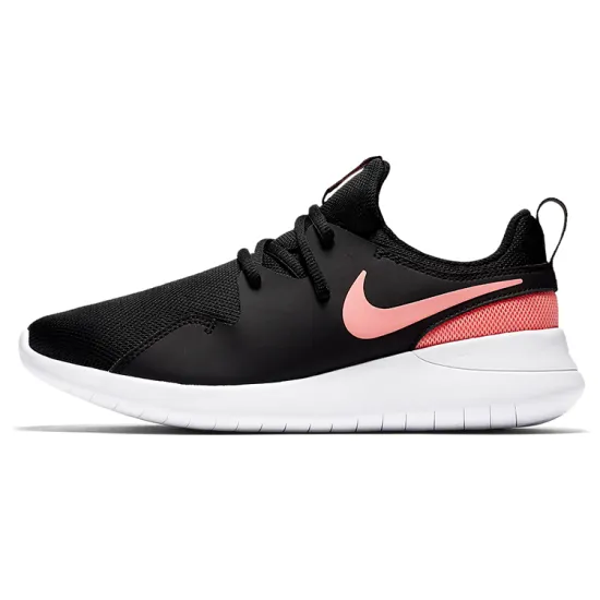 Nike Tessen Cushioning Anti Slip And Wear Resistant Low Top Kids' Running Shoes Black Pink Teenagers