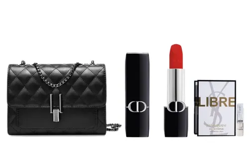 DIOR Lipstick, bag, perfume for professional use, makeup primer, matte set, sample, translucent shading
