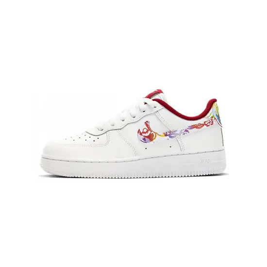 Nike Air Force 1 CNY Low Top Skateboard Shoes Help White Children Aged 3 7 Years Old
