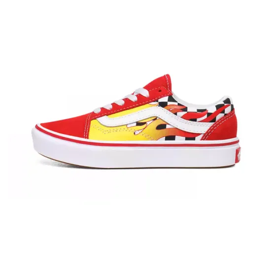 Vans ComfyCush Old Skool Kids 'Flame Checkerboard'
