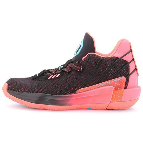 Adidas Dame 7 J Breathable Low Top Performance Basketball Shoes Red Blue Mismatched Teenagers
