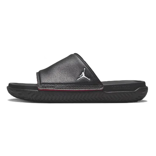 Jordan Play Quiet Kids' Slippers Black White Red Teenagers