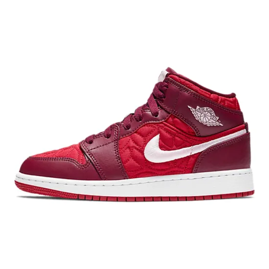 Jordan 1 Mid SE Red Quilt GS