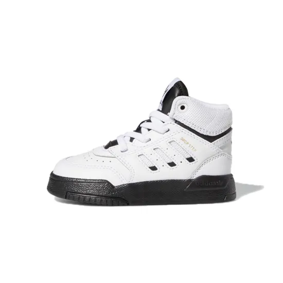 Adidas Originals Drop Step Slip Resistant Breathable High Top Toddler Shoes White Black Infant And Toddler