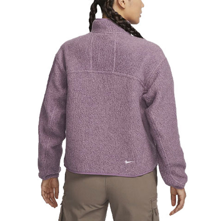 Nike Fleece Tops Women's Violet Stand Collar Moderate