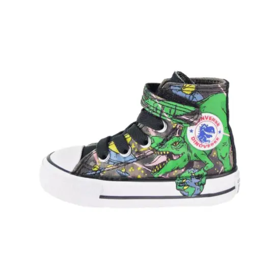 Converse Chuck Taylor All Star Interstellar Dinos Hook And Loop High-Top Casual Canvas Shoes Taupe Infant And Toddler