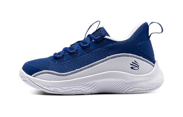 Under Armour Curry 8 Curry 8 (PS) non-slip, wear-resistant, breathable, low-cut, practical basketball shoes, royal blue, for children and middle-aged children
