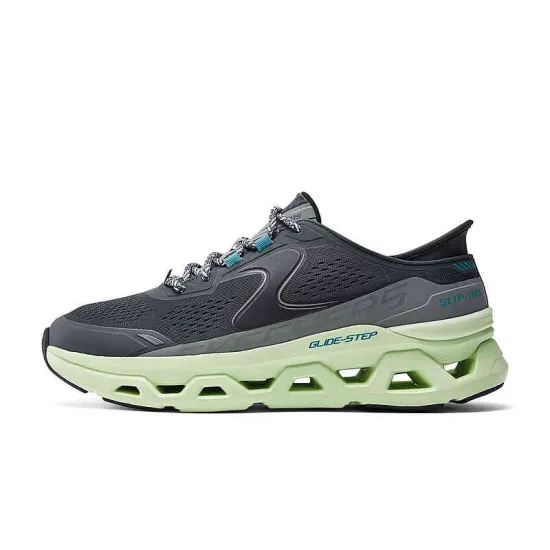 Skechers Sport Cushioned Slip-Resistant Low-Top Casual Running Shoes Men's Charcoal Gray