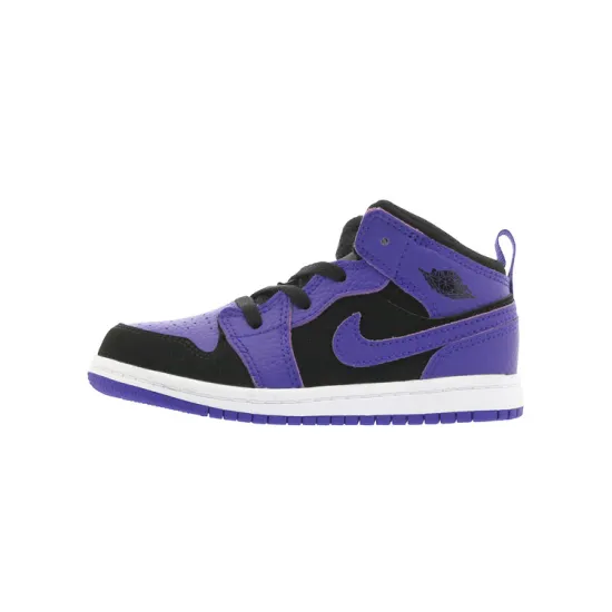 Jordan Air Jordan 1 Mid TD 'Dark Concord' Mid Top Toddler Shoes Black Blue Infant And Toddler