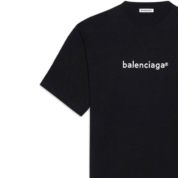 Женская футболка Balenciaga с буквенным принтом (черная) — фото 6