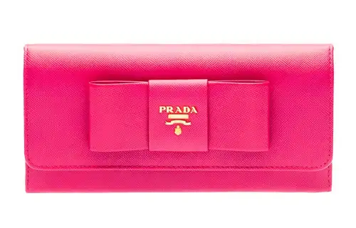 PRADA Saffiano Cow Leather Wallet Women's Pink