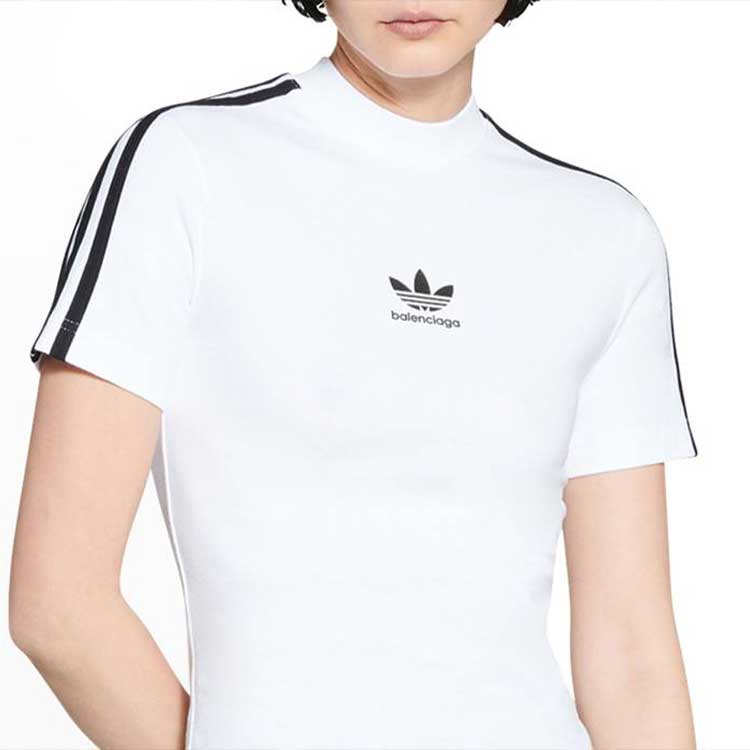Женская футболка Balenciaga x adidas originals (белая) — фото 6