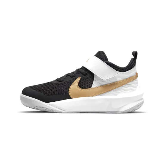 Nike Team Hustle D 10 Black White Metallic Gold PS
