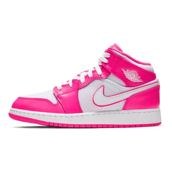 Jordan 1 Mid Hyper Pink White GS