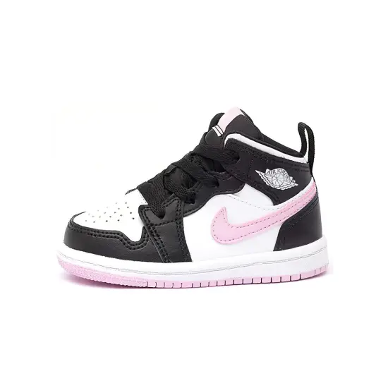 Jordan 1 Mid Black White Light Pink TD