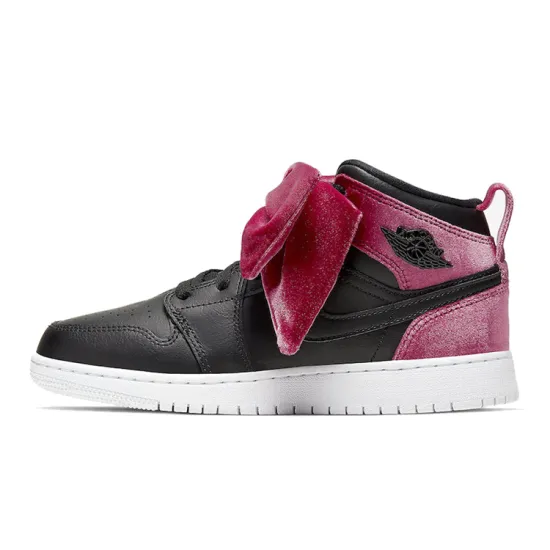 Jordan 1 Mid Bow Black Noble Red GS