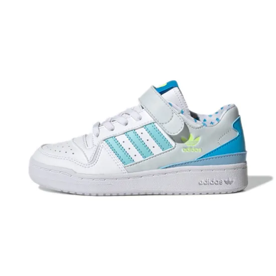 Adidas Originals FORUM Low El C Wear-Resistant Low-Top Skateboard Shoes White Children Aged 3-7 Years Old