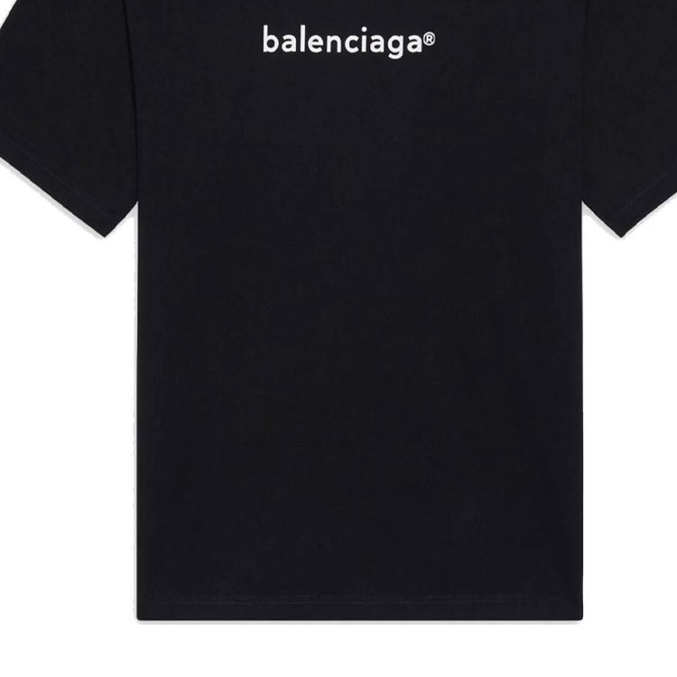 Женская футболка Balenciaga с буквенным принтом (черная) — фото 7