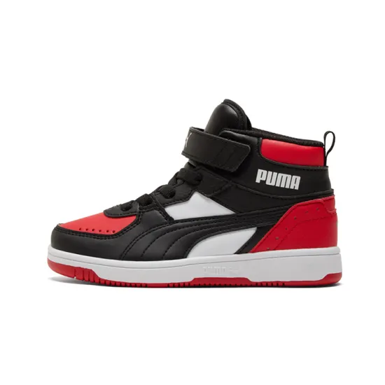 Puma Rebound Joy AC Little Kid 'Black White High Risk Red'