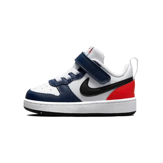 Nike Court Borough Low 2 BTV Low-Top Skateboard Shoes White Blue Red Infant And Toddler