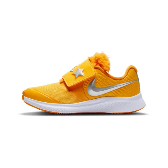 Nike Star Runner 2 Slip Resistant Cushioning Low Top Kids' Running Shoes Silver Yellow Children Aged 3 7 Years Old