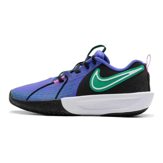 Nike Air Zoom G.T. Cut 3 Cushioning Wear-Resistant Mid-Top Basketball Shoes Black Indigo Green Teenagers